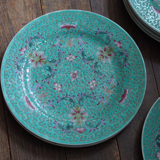 翡翠の丸皿20センチ 景徳鎮