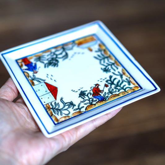 手描きのスクエアプレート Farmers