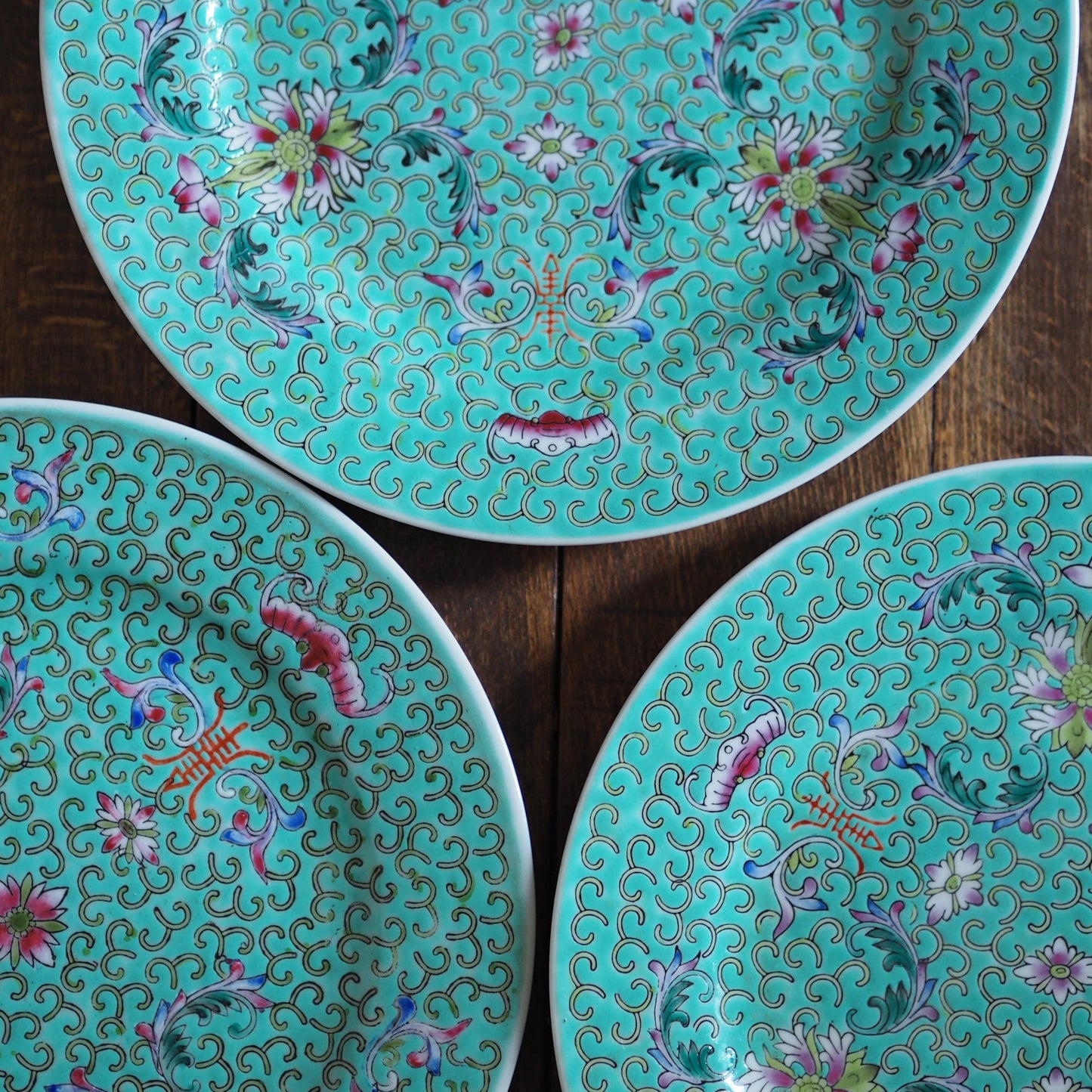 翡翠の丸皿20センチ 景徳鎮