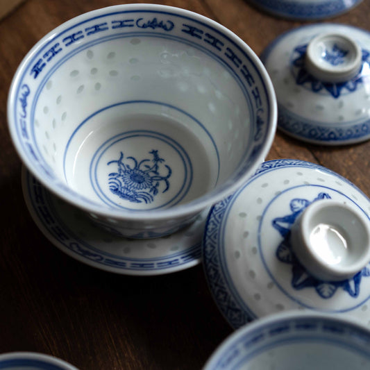 蓋碗 flower 景徳鎮ホタル