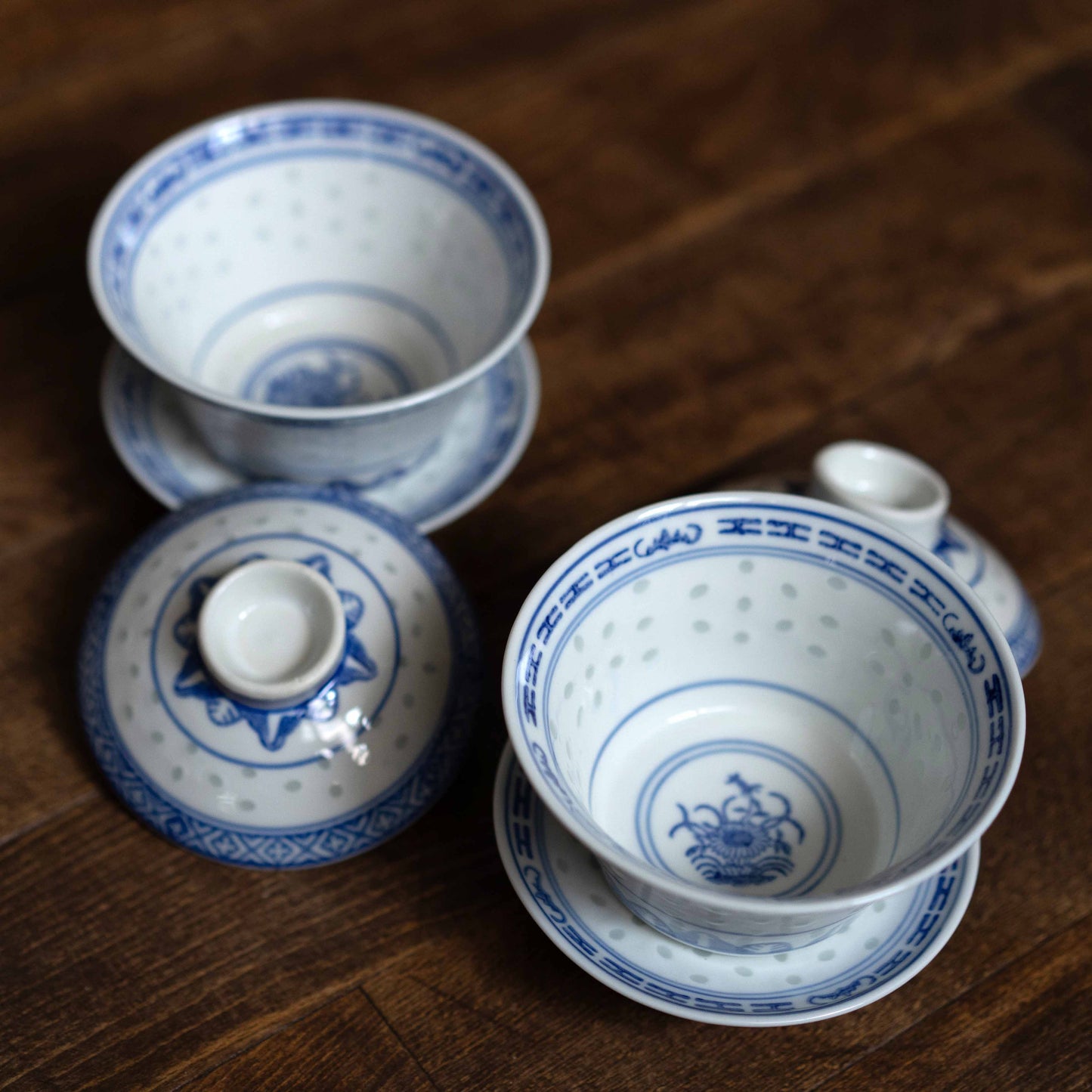 蓋碗 flower 景徳鎮ホタル