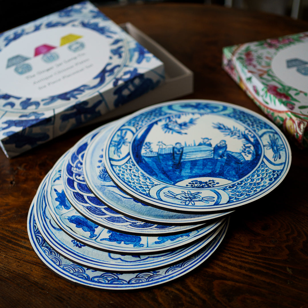 『Antique Chinese Plates プレースマット-Blue & White』