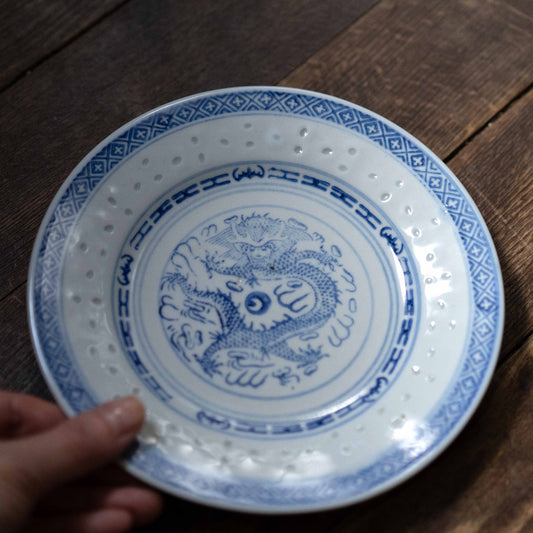 丸皿18センチ dragon 景徳鎮ホタル