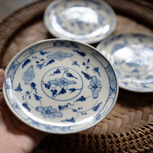 『プレート-flowers』オールドバッチャン-ベトナム