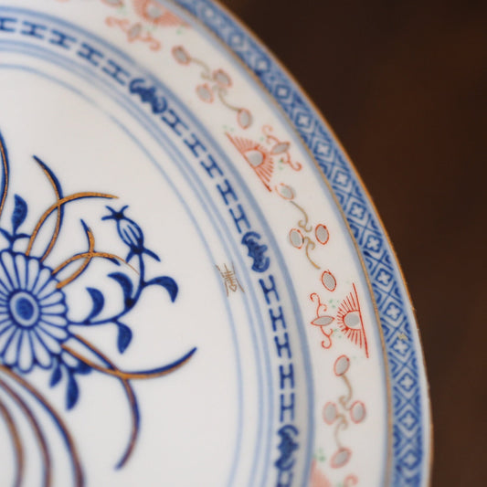 丸皿20センチ 景徳鎮ホタル金彩