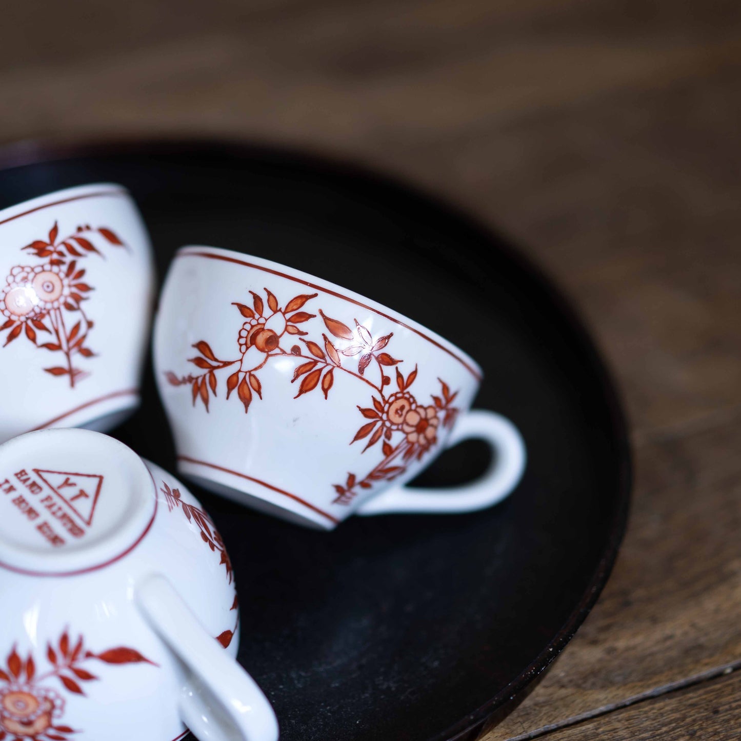 ペニンシュラ 手描きのティーカップS-コーラル