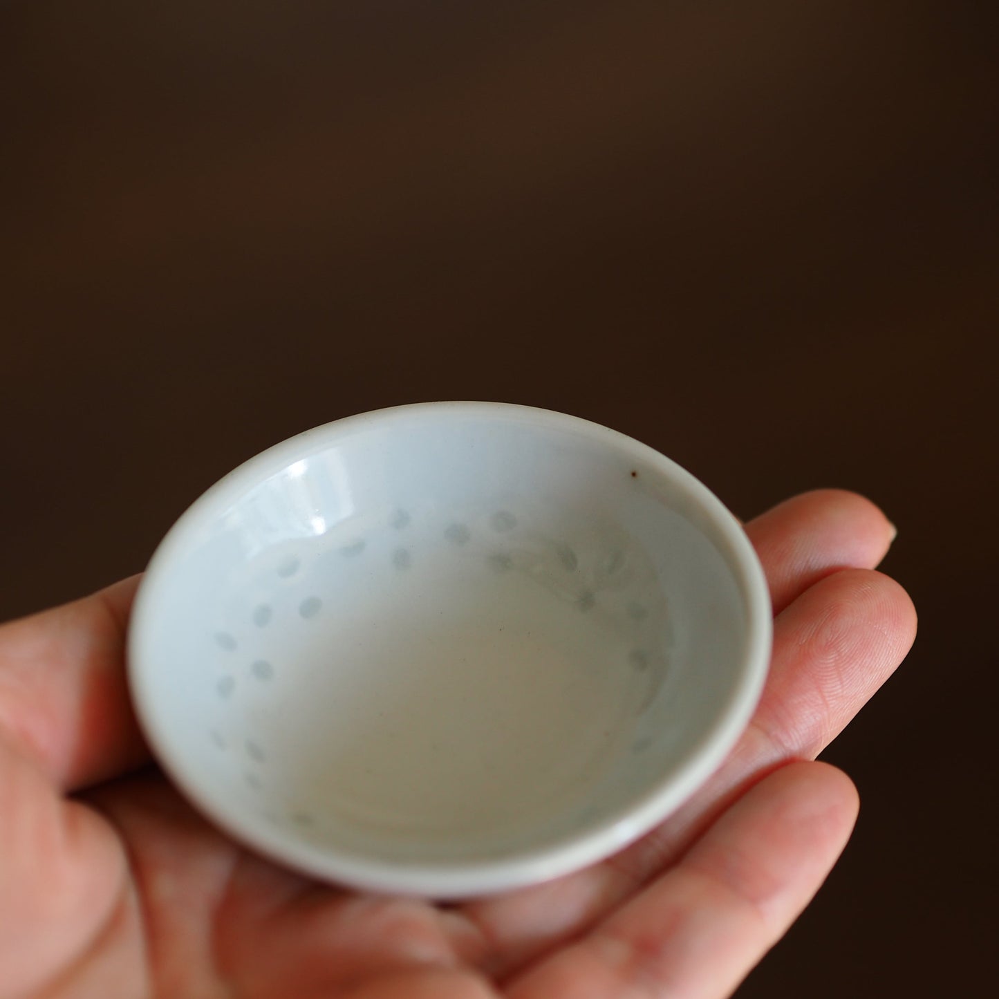 白い豆皿　景徳鎮ホタル