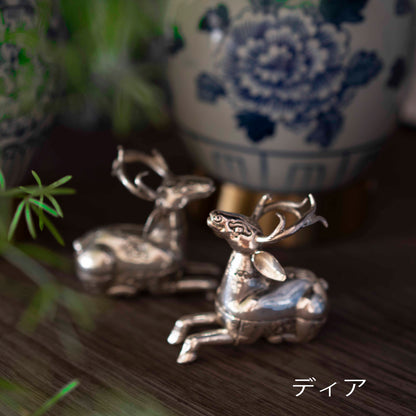 『ちいさなヤギとディア』シルバーオブジェ-カンボジア