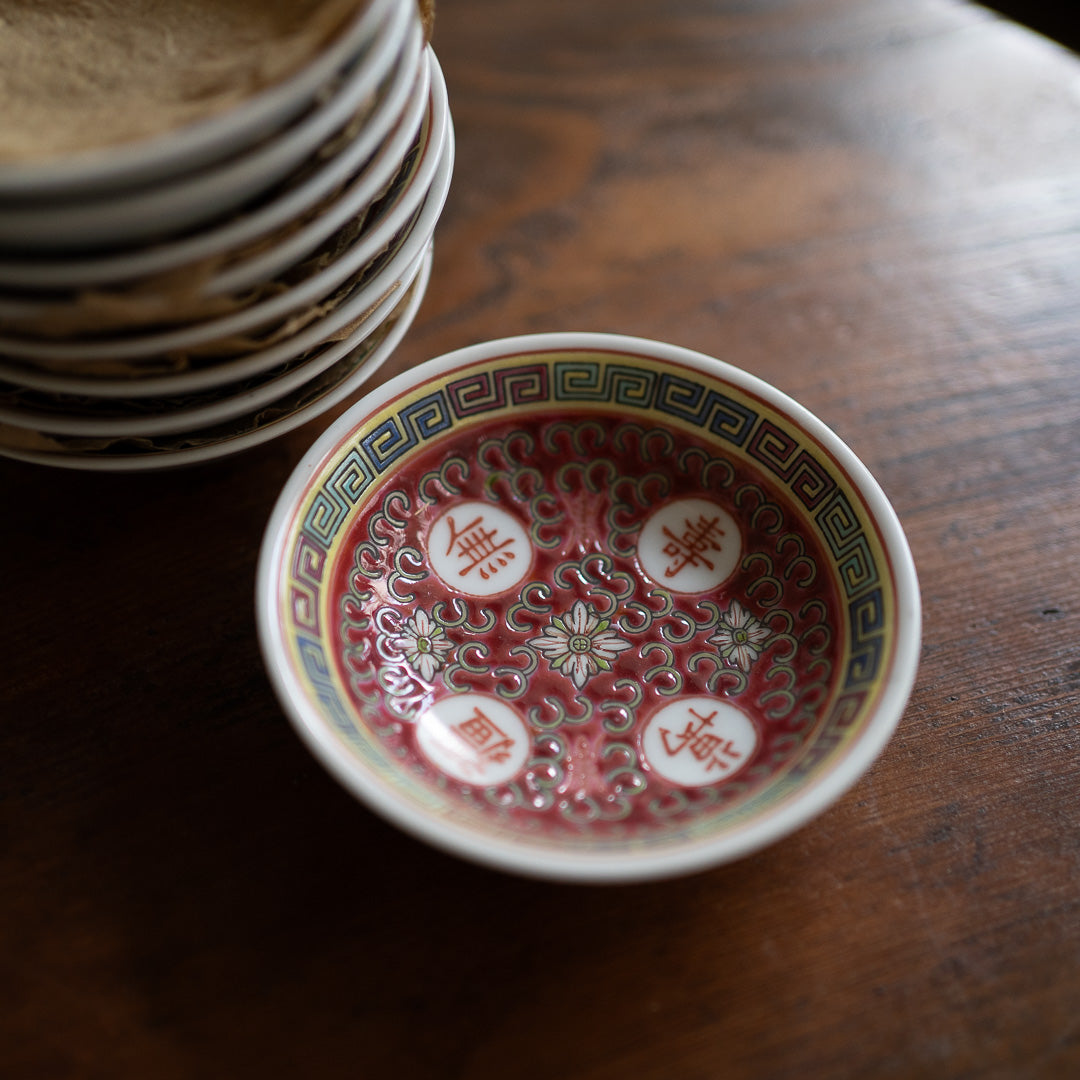 『朱赤の小皿10センチ』景徳鎮