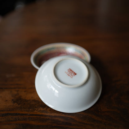 『朱赤の小皿10センチ』景徳鎮