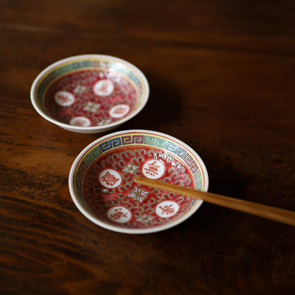 『朱赤の小皿10センチ』景徳鎮