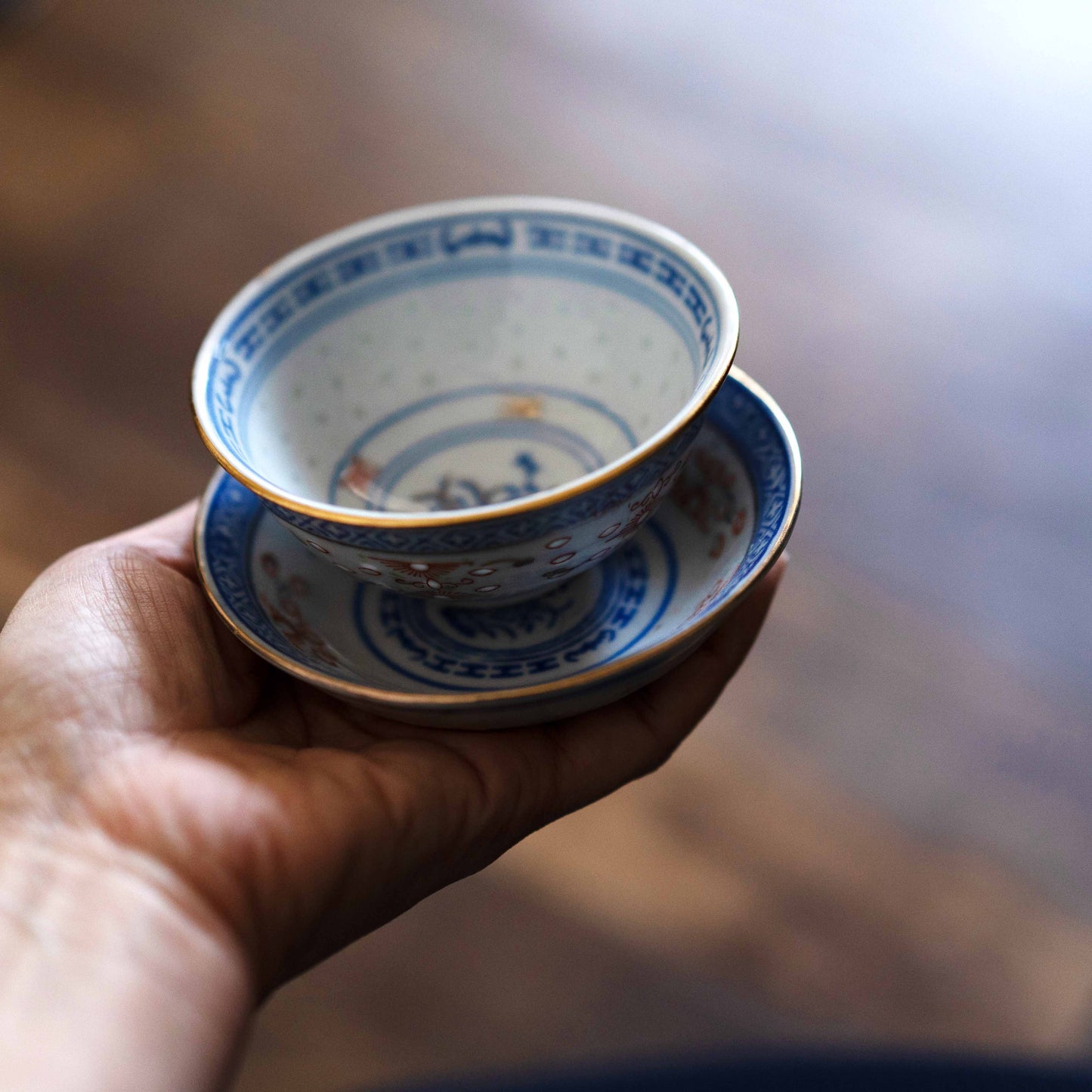 小皿10センチ　景徳鎮ホタル金彩