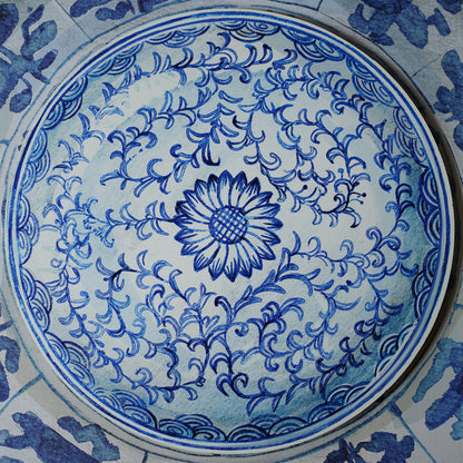 『Antique Chinese Plates プレースマット-Blue ＆ White』