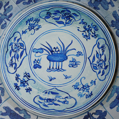 『Antique Chinese Plates プレースマット-Blue ＆ White』