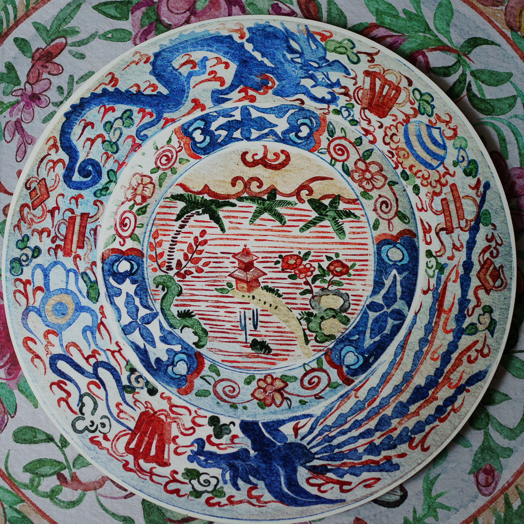 『Antique Chinese Plates プレースマット-Colour』