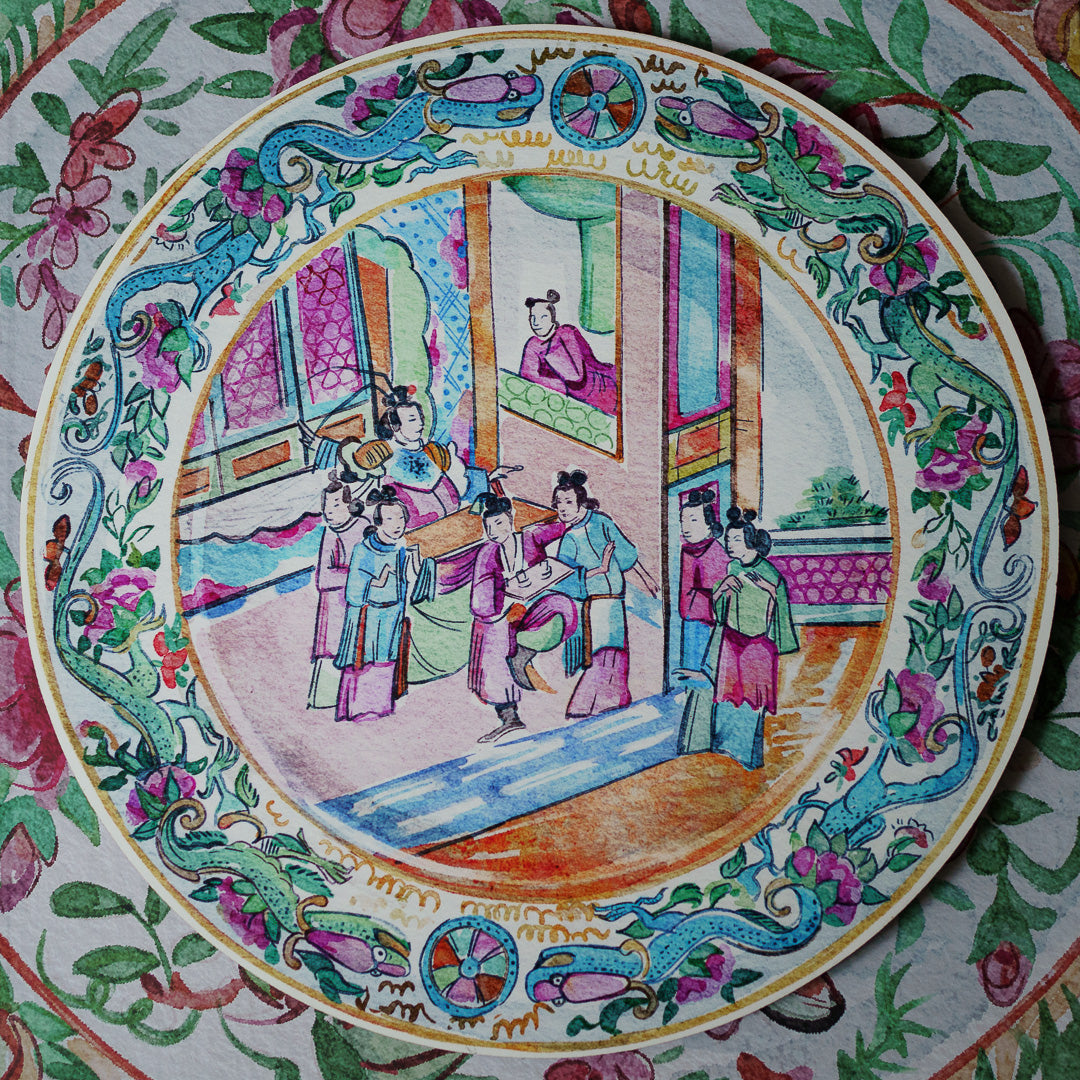 『Antique Chinese Plates プレースマット-Colour』