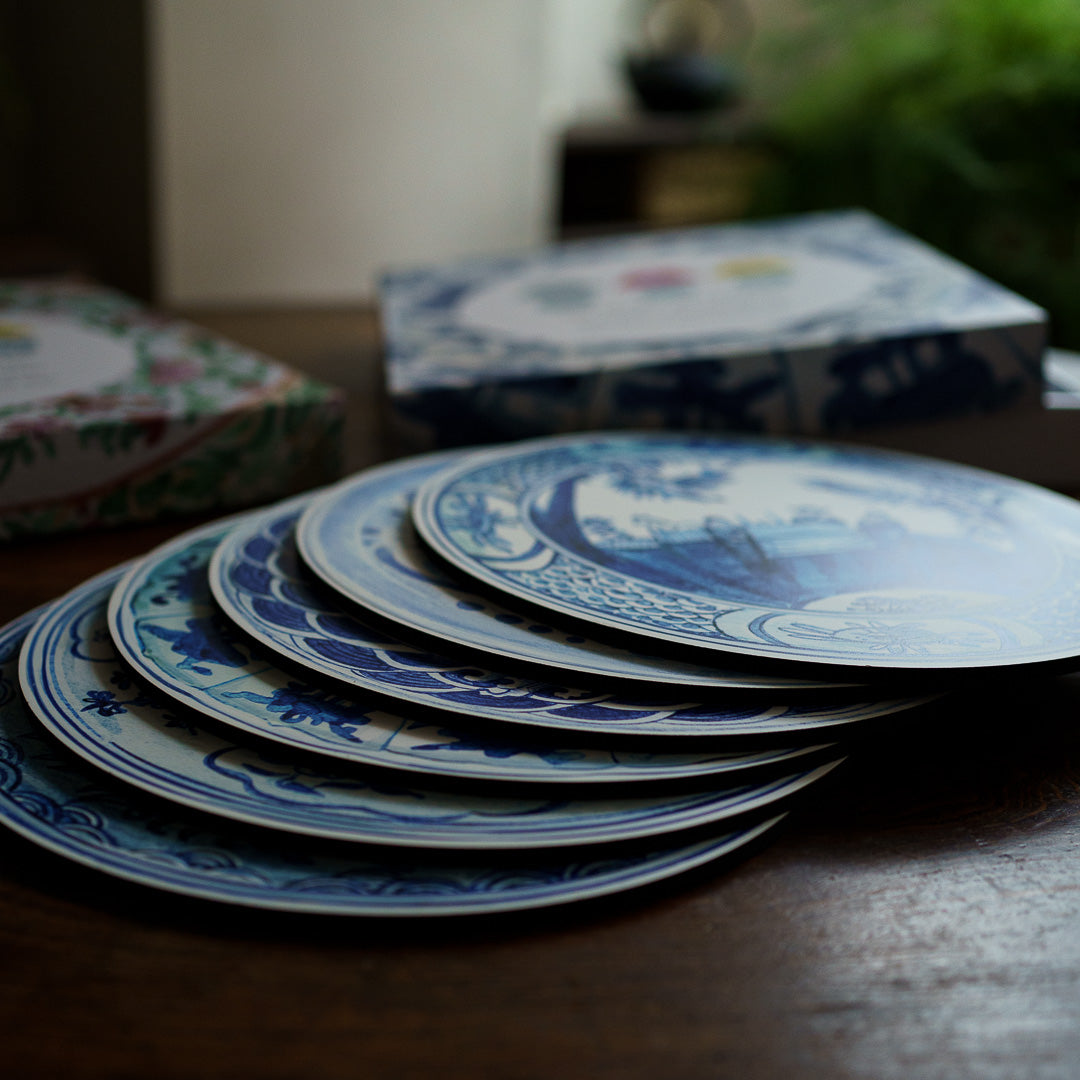 『Antique Chinese Plates プレースマット-Blue ＆ White』