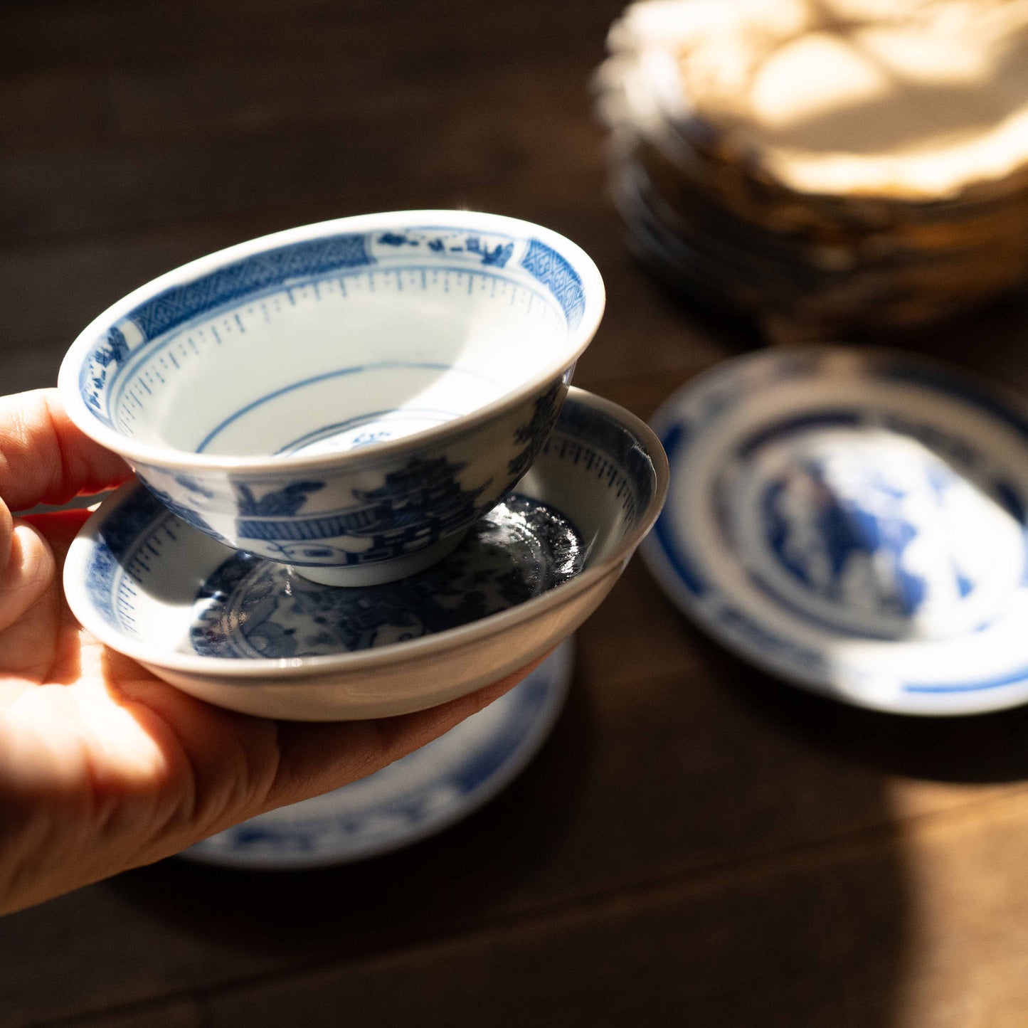 ちいさなお茶碗 Blue pagoda　景徳鎮