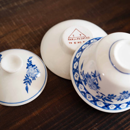 【未公開】手描きの蓋碗／おおきめサイズ　ペニンシュラ