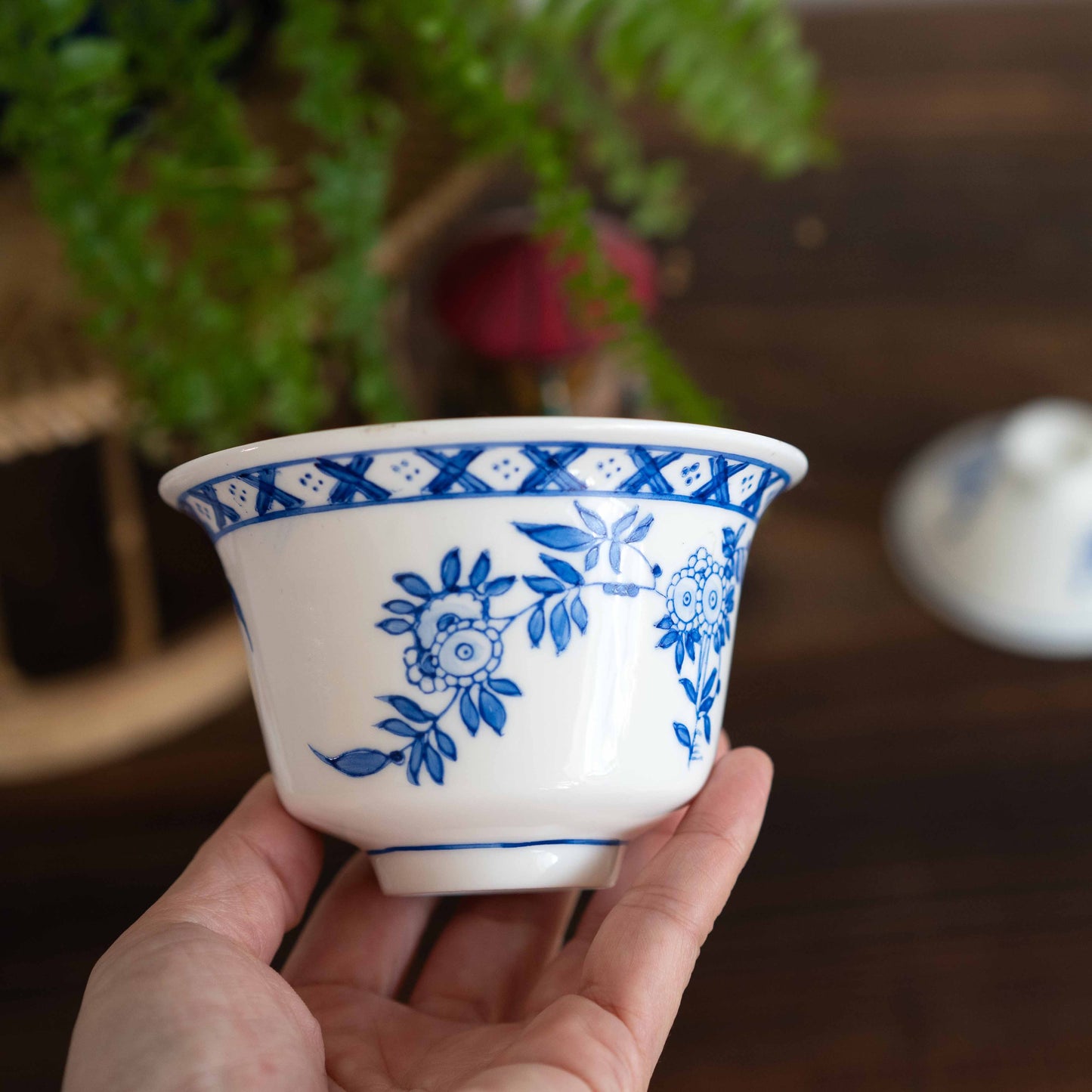 【未公開】手描きの蓋碗／おおきめサイズ　ペニンシュラ